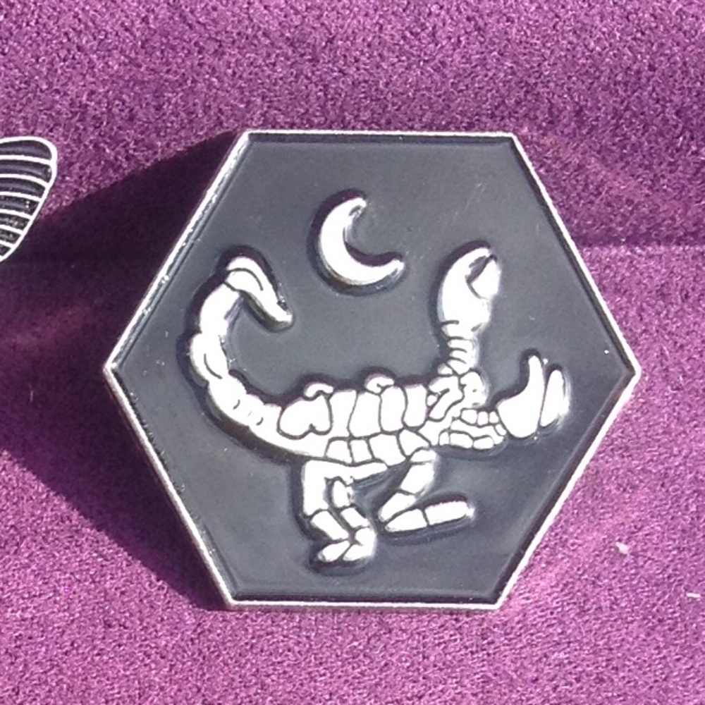 𖤐 Scorpion & Crescent Moon Enamel Pin 𖤐